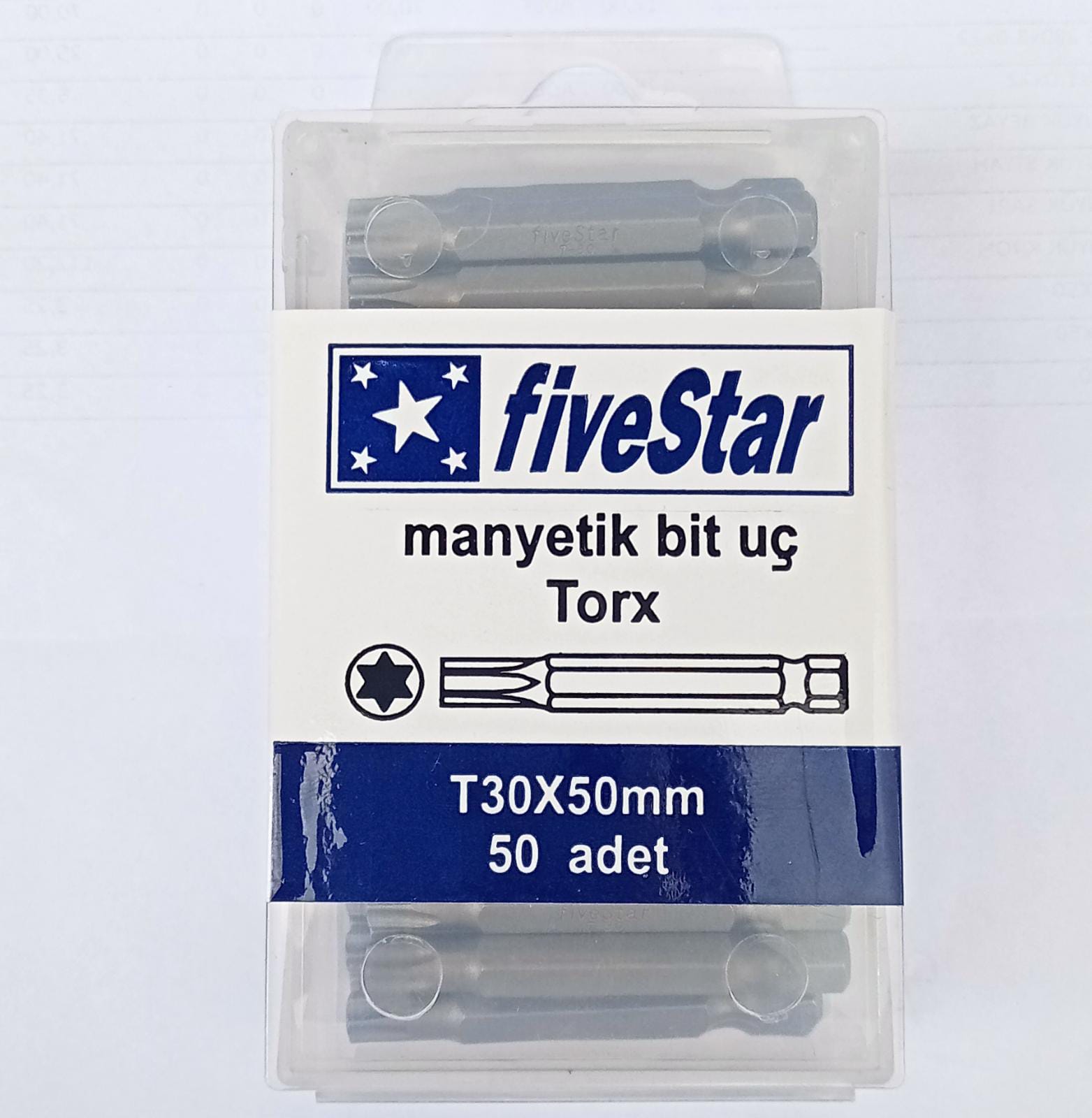 BİTS UÇ TORX T30 X 50 FİVESTAR ( 50 AD )